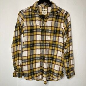American Eagle Womens Soft Plaid Boyfriend Fit Long Sleeve Flannel Shirt Size XS
